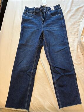 Judy Blue Hi Waisted Cropped Straight Fit Jeans - Dark Wash